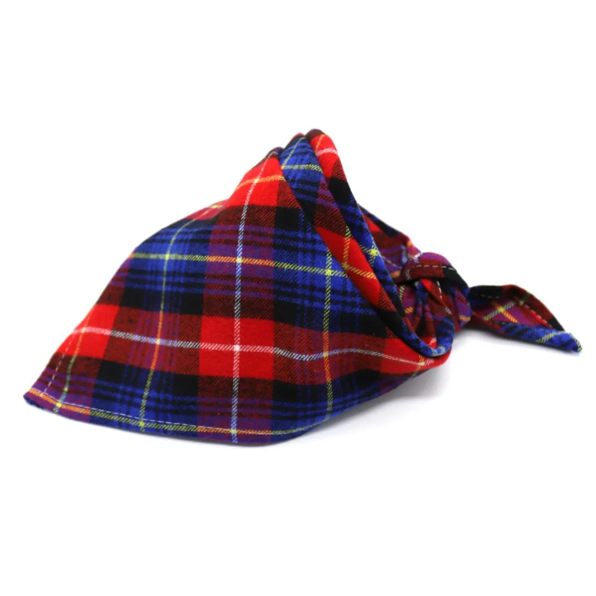 Furbud - Red & Blue Winter Plaid Pet Bandana