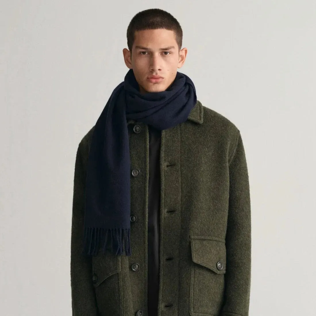 GANT Wool Scarf in Evening Blue