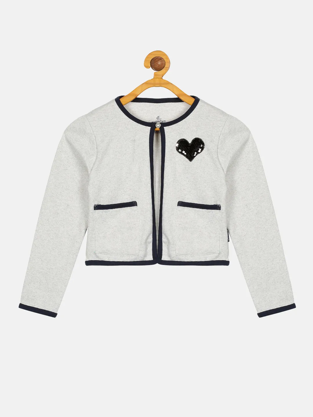 Girls Short Length Fleece Jacket With Double Pocket