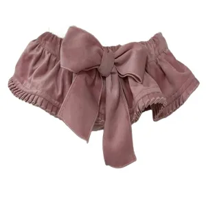 Girls' Velvet Bloomers with Large Bow