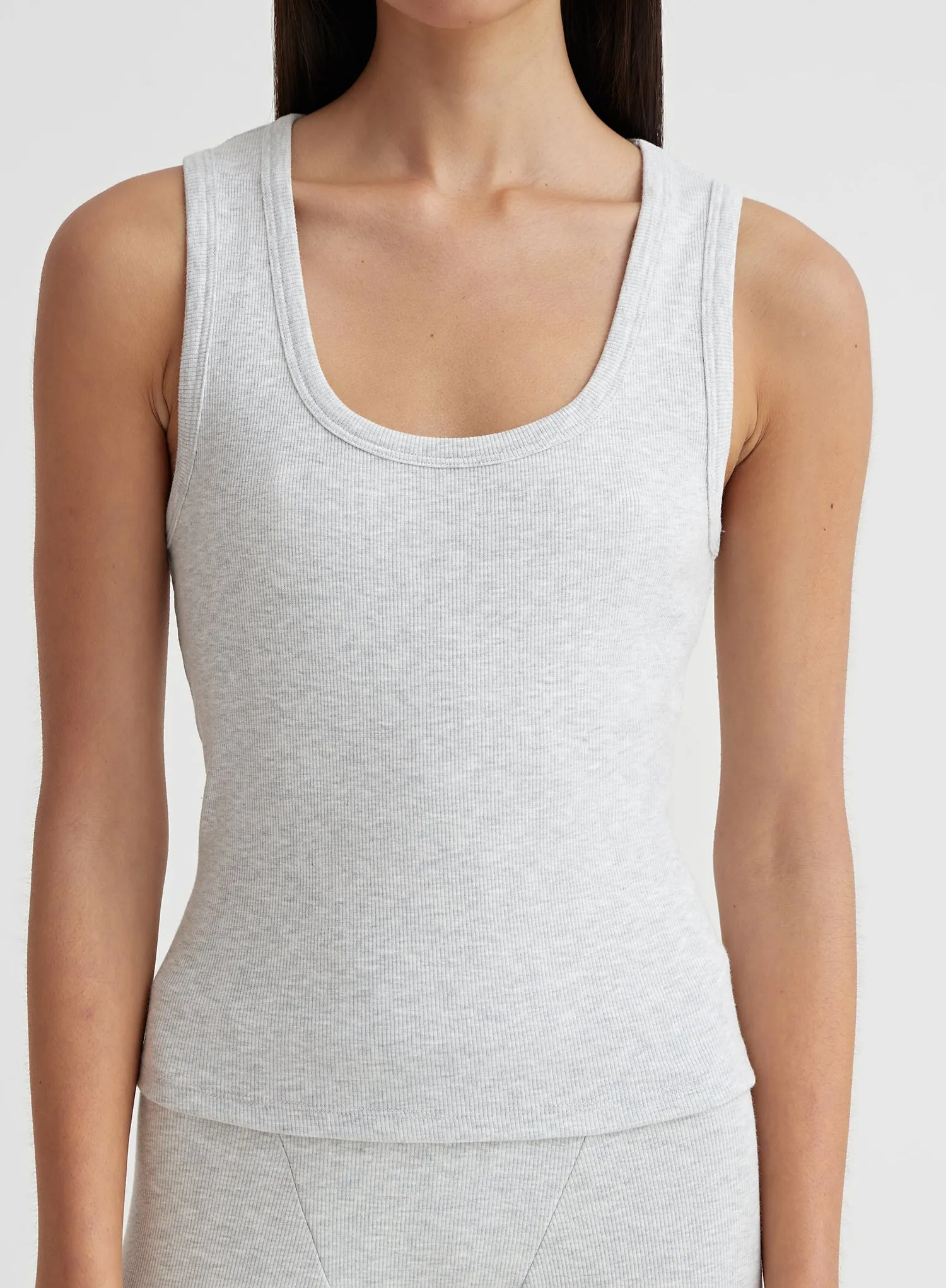 Grey Marl Vest Top - Leo