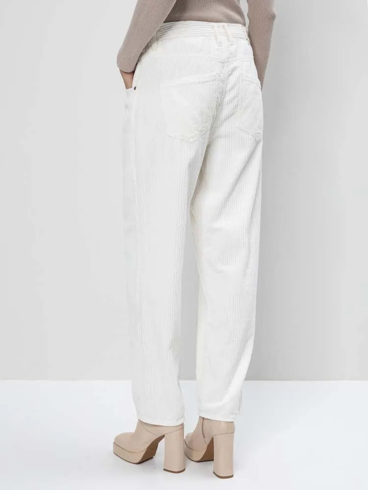 H Winter White Corduroy Trousers