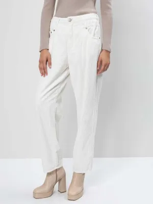 H Winter White Corduroy Trousers