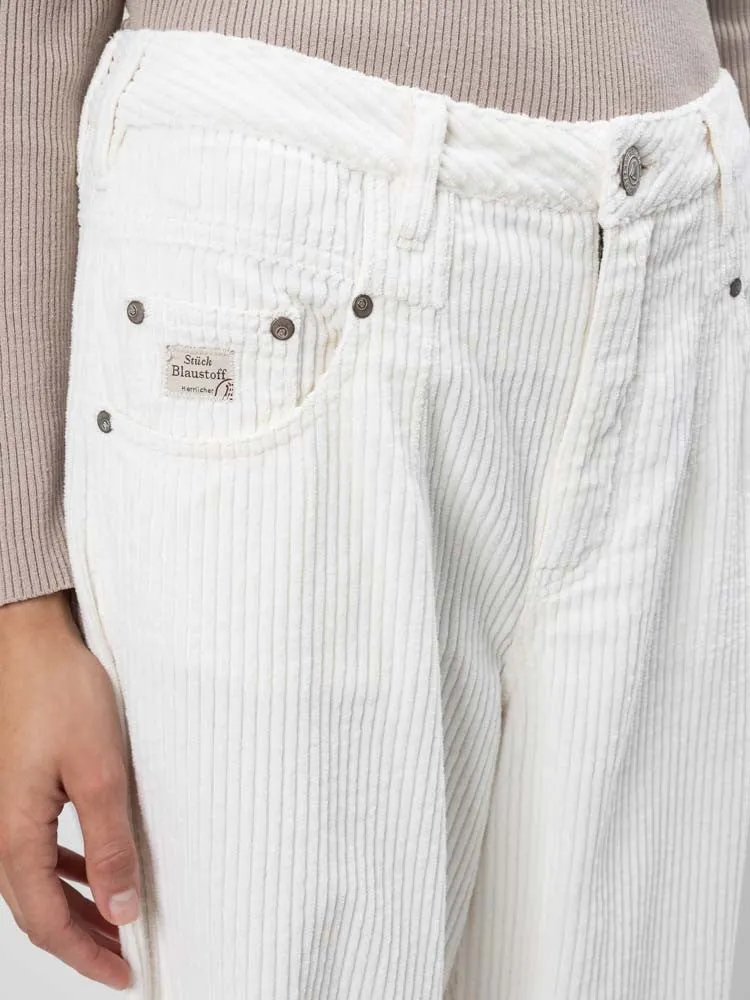 H Winter White Corduroy Trousers