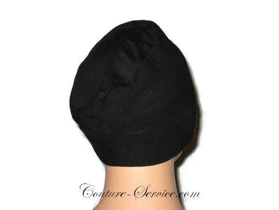 Handmade Black Draped Chemo Turban, Small