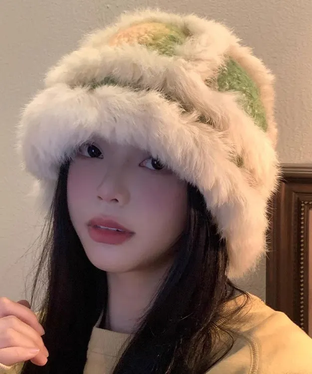 Handmade Gradient Furry Knit Warmth Bucket Hat RS004