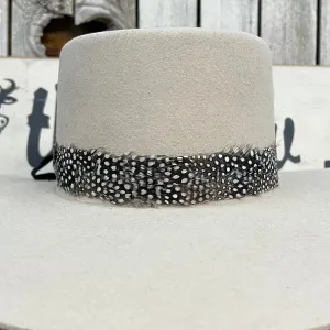 Hat Band | Feather Polka Dot Black/White Straight