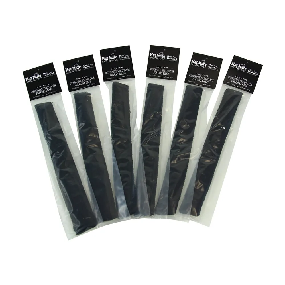 Hat Inserts Sweat Band Hat Reducer VALUE PACK (6) - Black