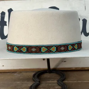 Hatband B2-H | 11 Row Stretch T-Bird Rust/Turquoise