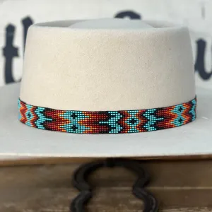 Hatband B2-K | 11 Row Stretch Turquoise Multi