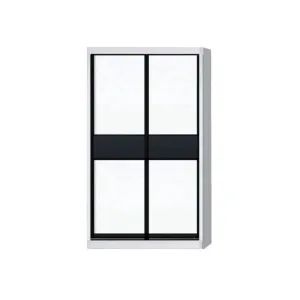 Helene Modular Wardrobe (White with Black Glass)