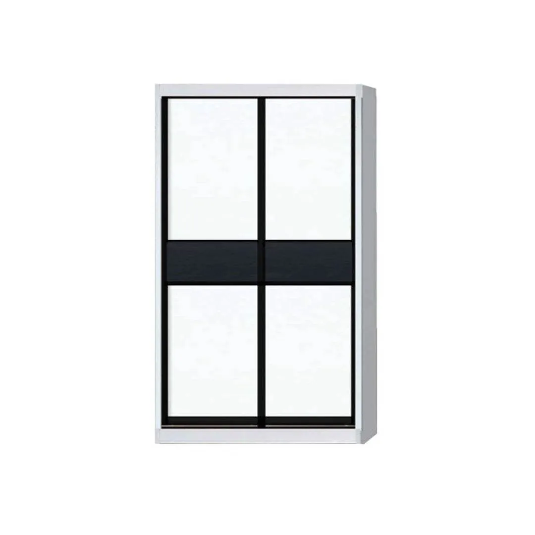 Helene Modular Wardrobe (White with Black Glass)