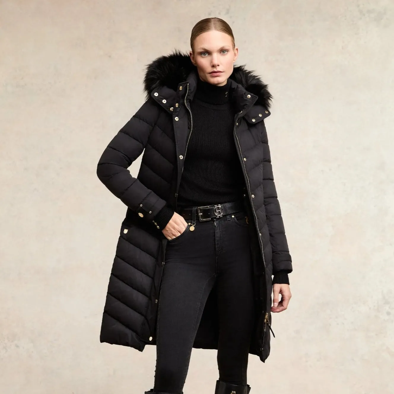 Holland Cooper Chamonix Coat In Black