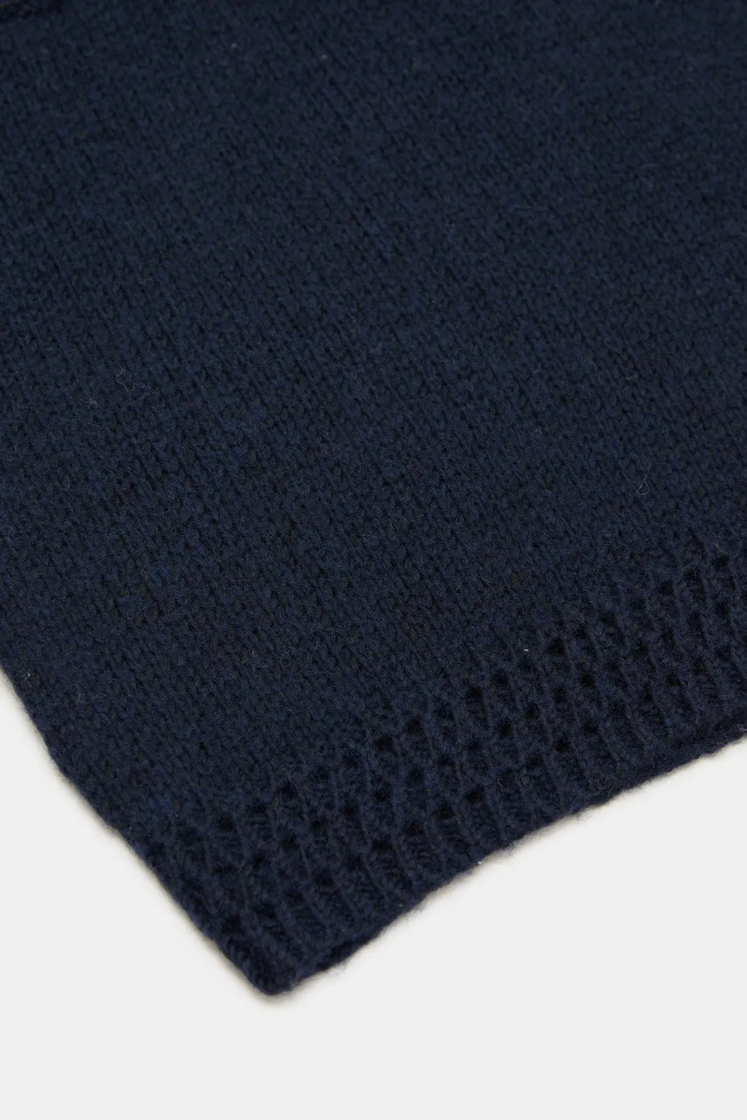 Infant Boys Navy Shawl Collar Pullover