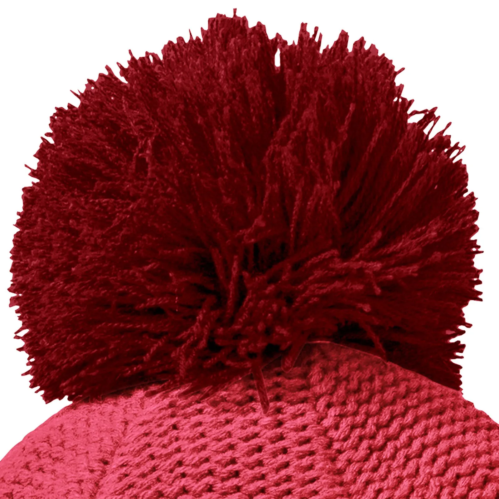 Jack Wolfskin Kids Paw Knit Thermal Bobble Hat - Tulip Red