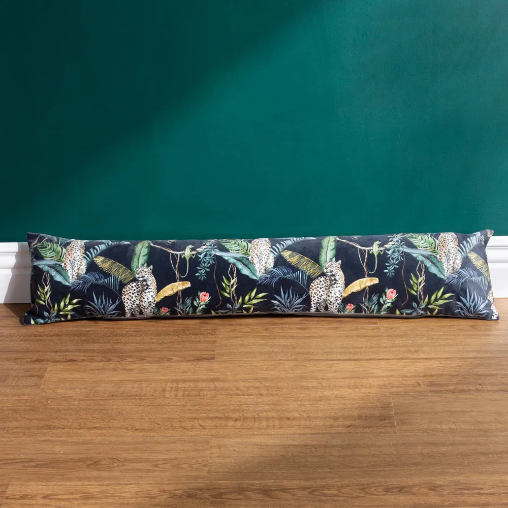 Jungle Leopards Draught Excluder Petrol