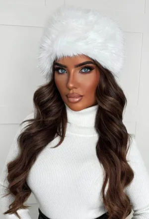 Kennedy White Faux Fur Hat