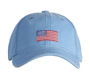 Kid's Needlepoint Hat - American Flag Blue