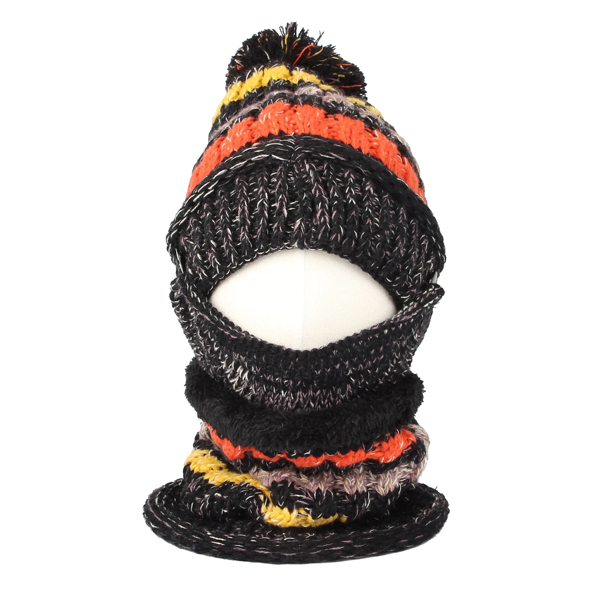 Knit Fairs Isle Nordic Bobble Pom Beanie Hat DZX0024