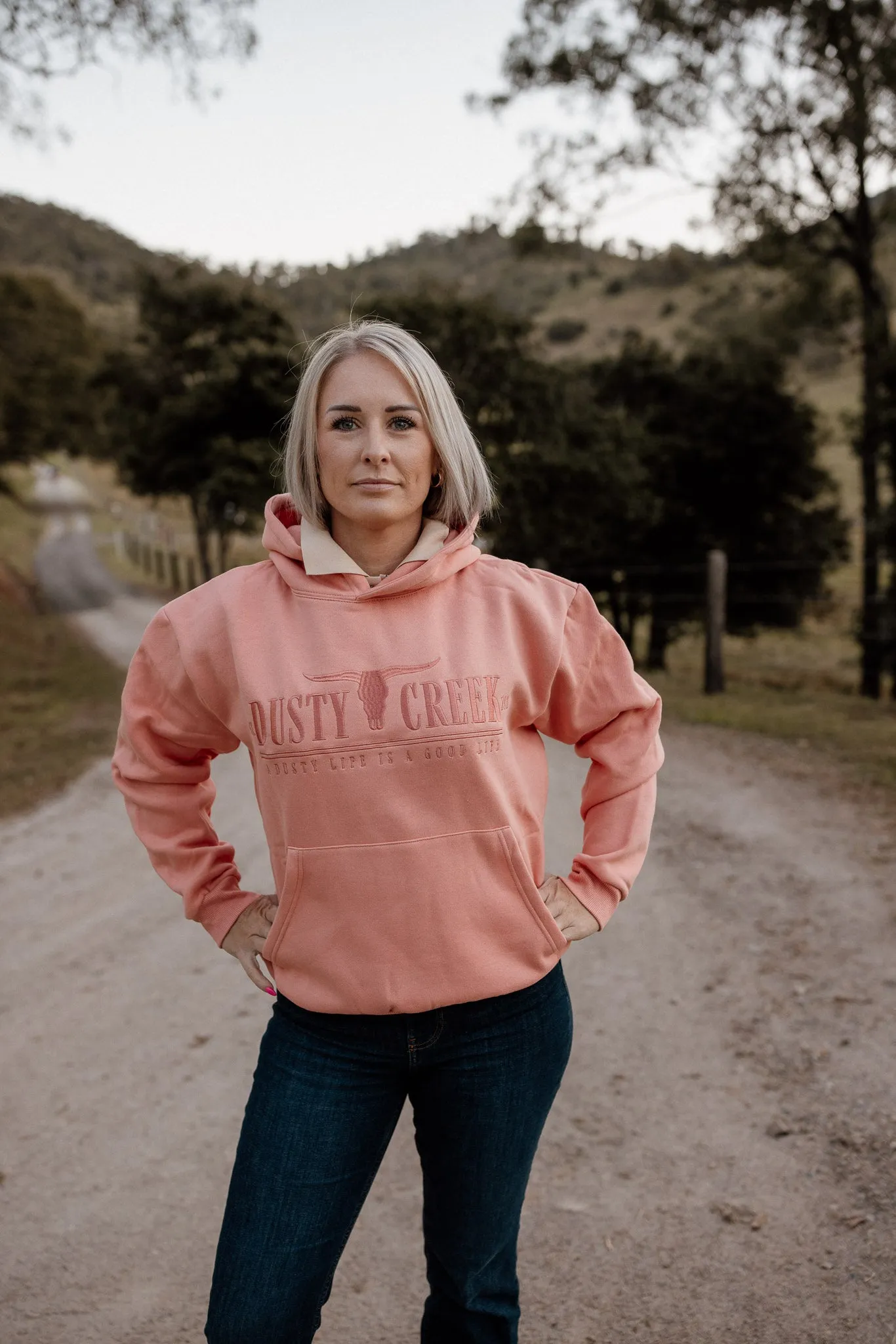 LADIES HOODIE in Rocksalt Pink