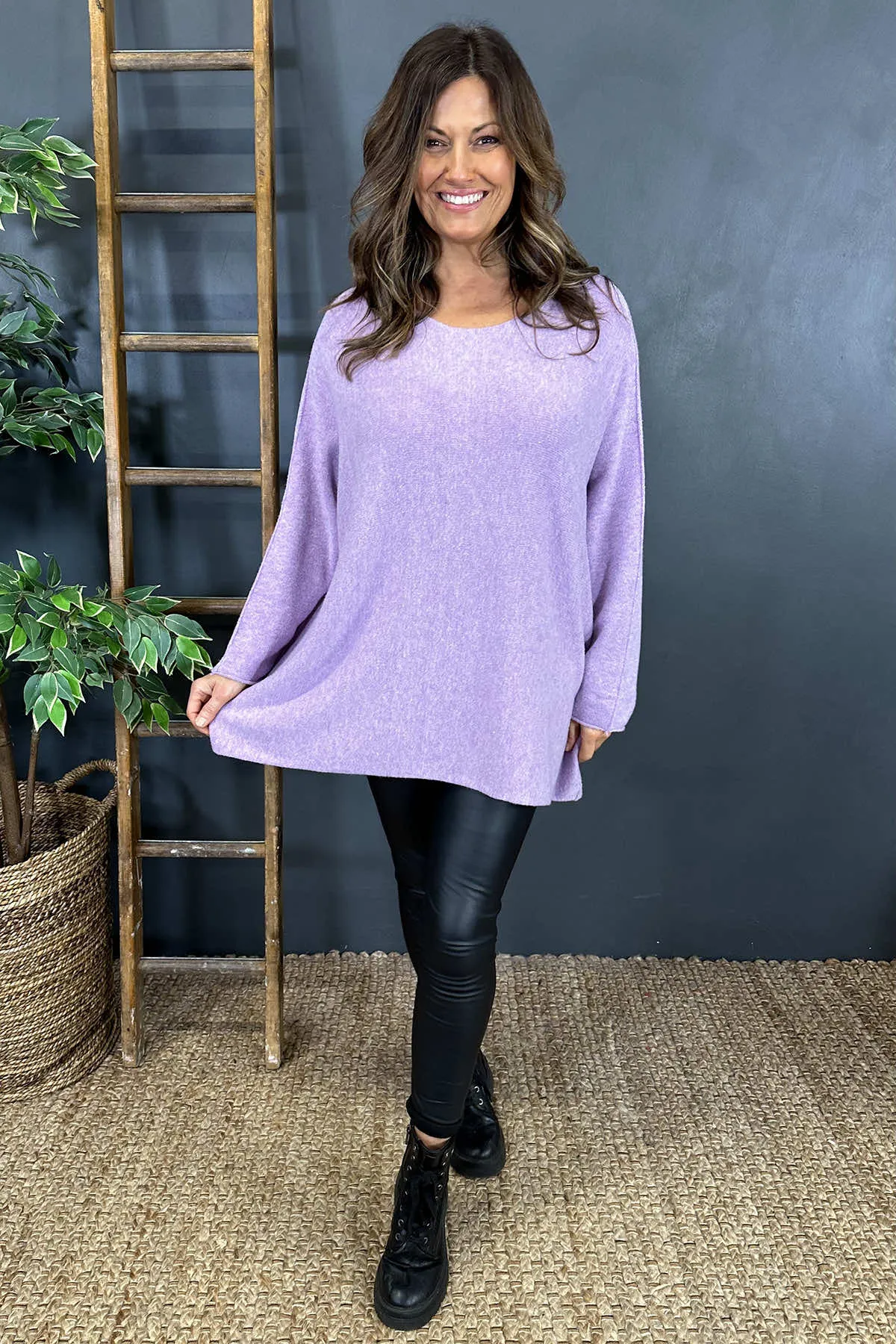 Leah Knitted Jumper Purple