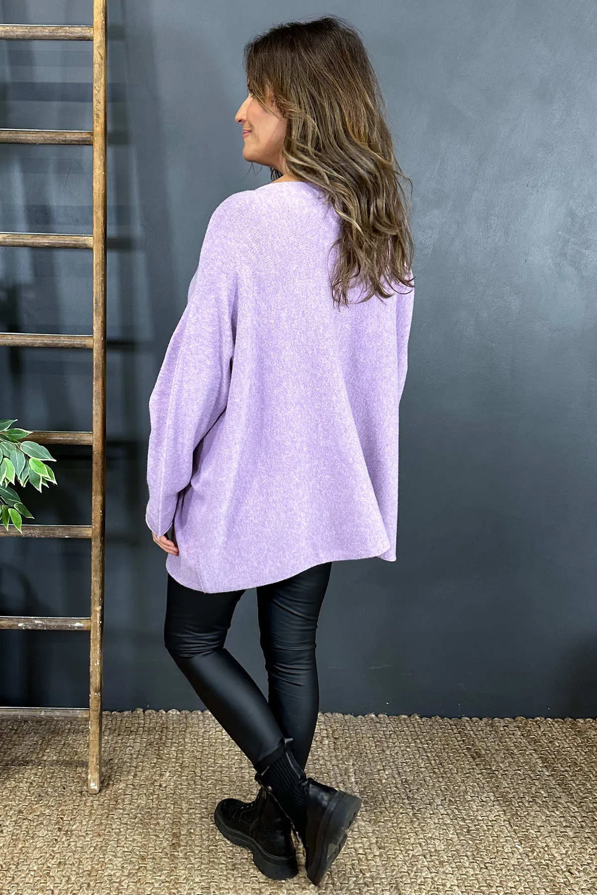 Leah Knitted Jumper Purple