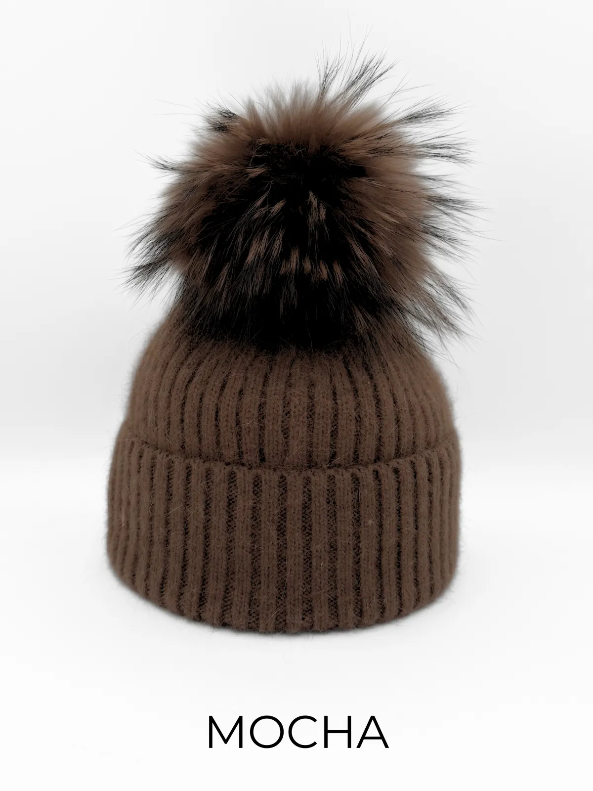 Linda Richards Mohair/Wool Pom Hat, MOCHA