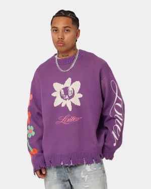 Loiter Flower Boi Knit Sweater Lilac