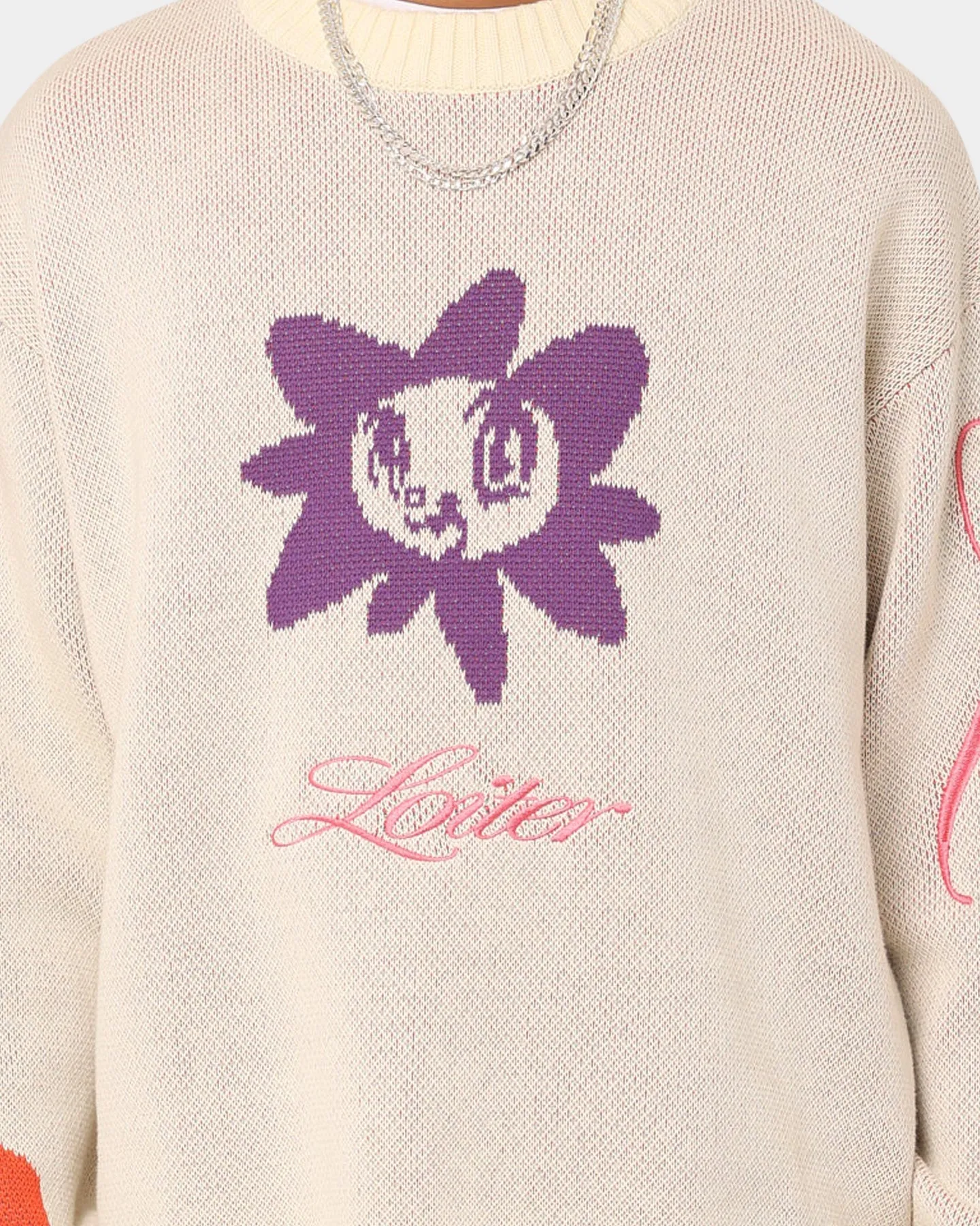 Loiter Flower Boi Knit Sweater Off White