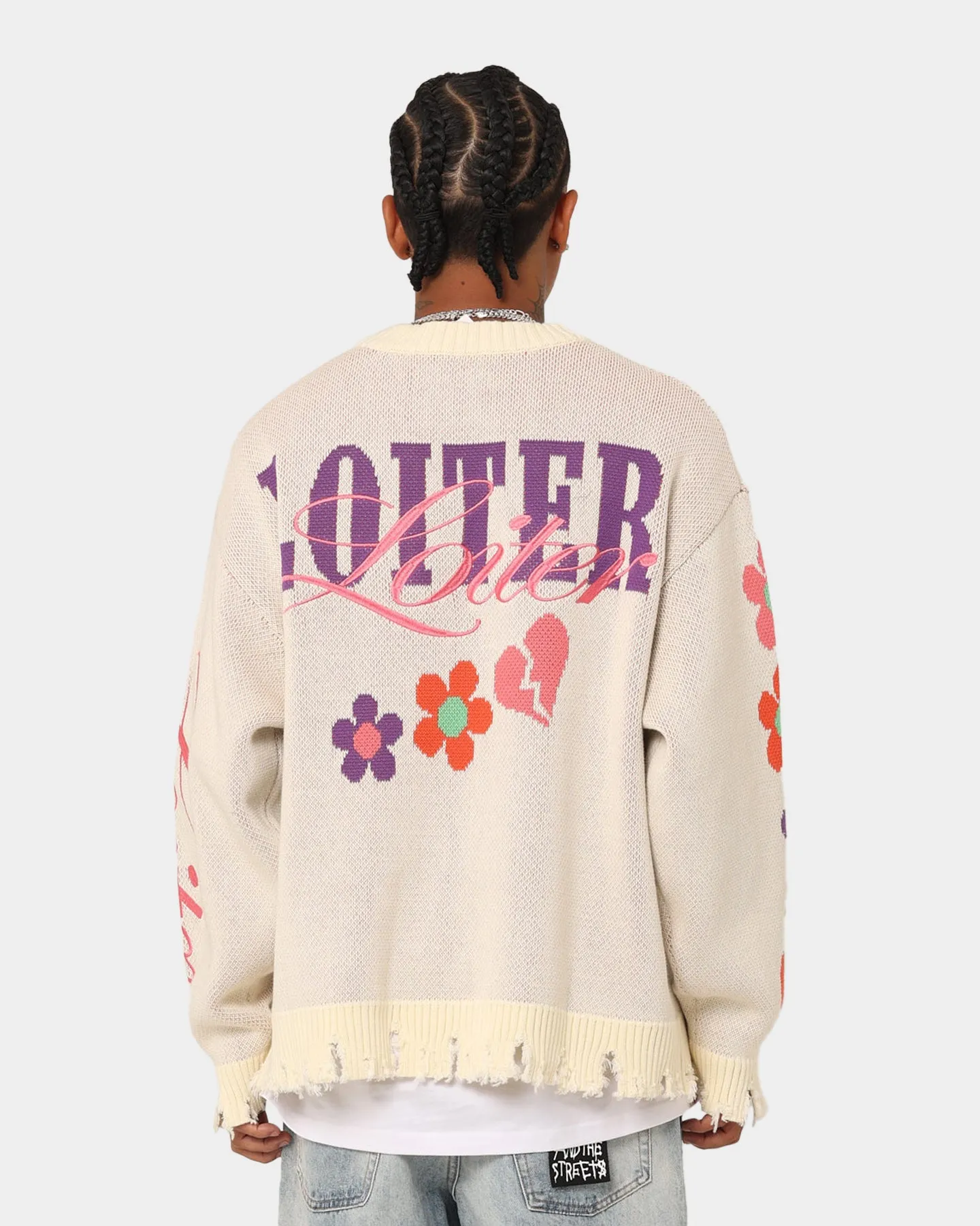 Loiter Flower Boi Knit Sweater Off White