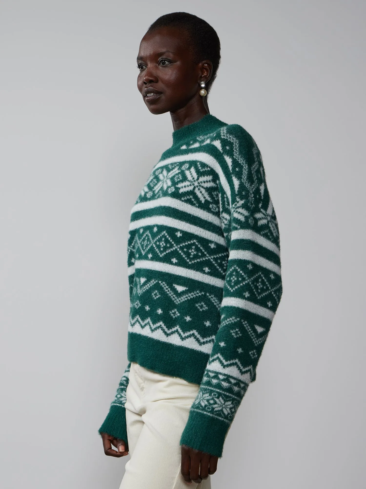 Long Sleeve Fair Isle Stripe Sweater