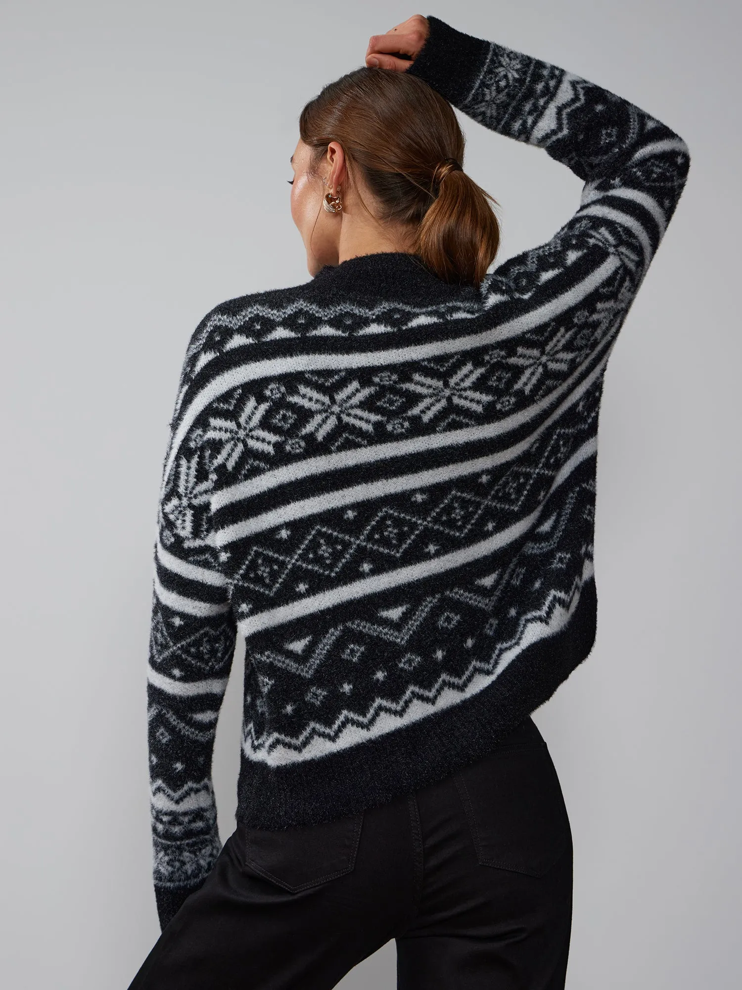 Long Sleeve Fair Isle Stripe Sweater