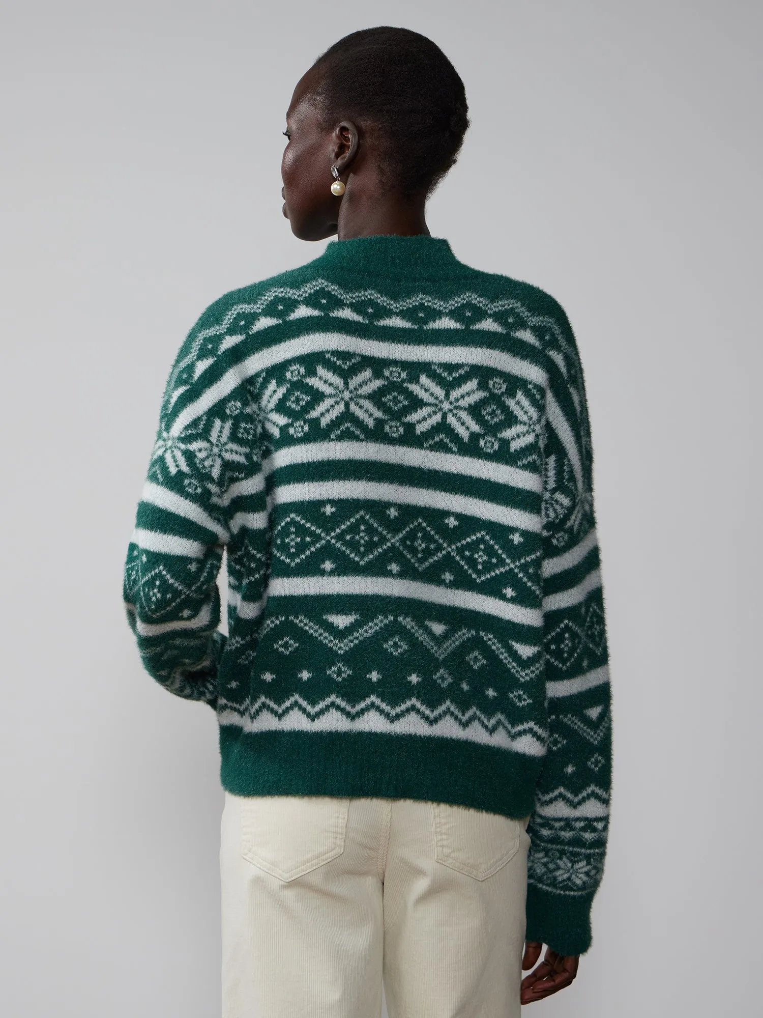 Long Sleeve Fair Isle Stripe Sweater