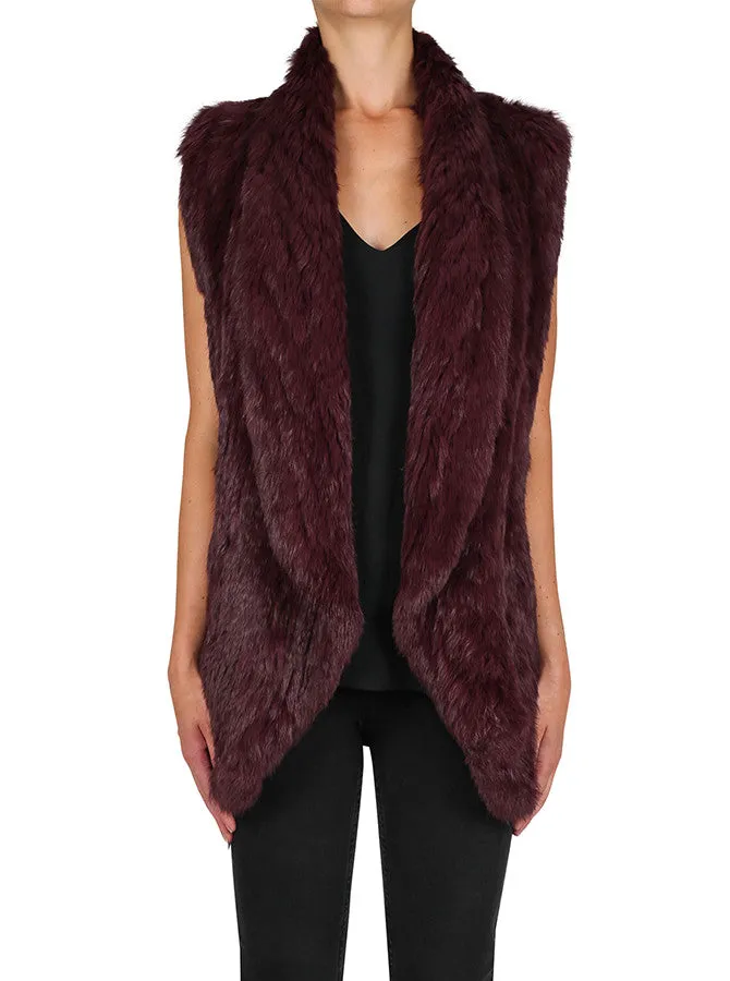 Lush Luxe Fur Vest- Wine