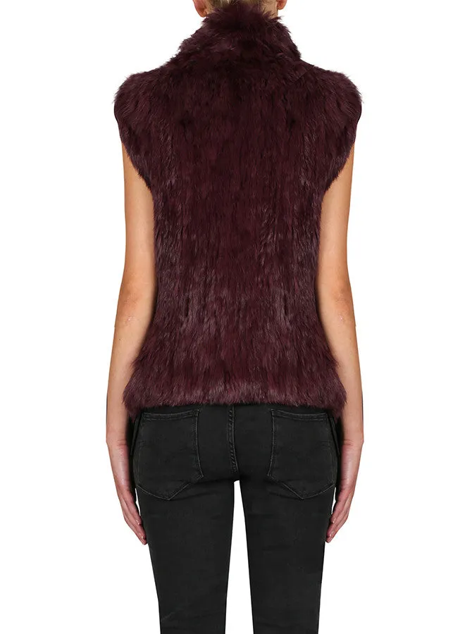 Lush Luxe Fur Vest- Wine