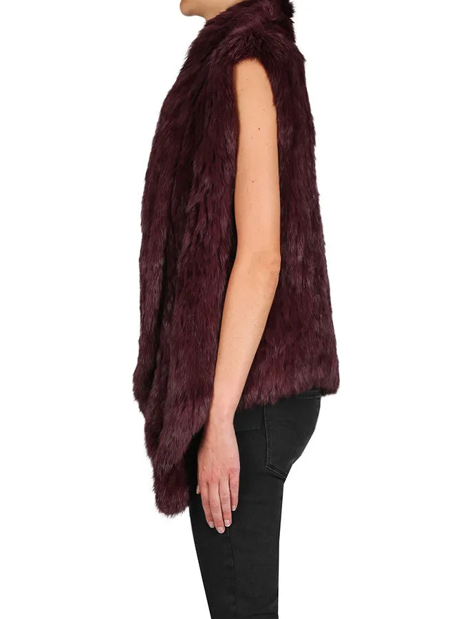 Lush Luxe Fur Vest- Wine