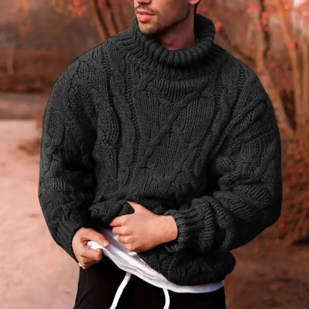 Men's Knitted Wool Turtleneck Sweatshirt | Ideal for Autumn/Winter