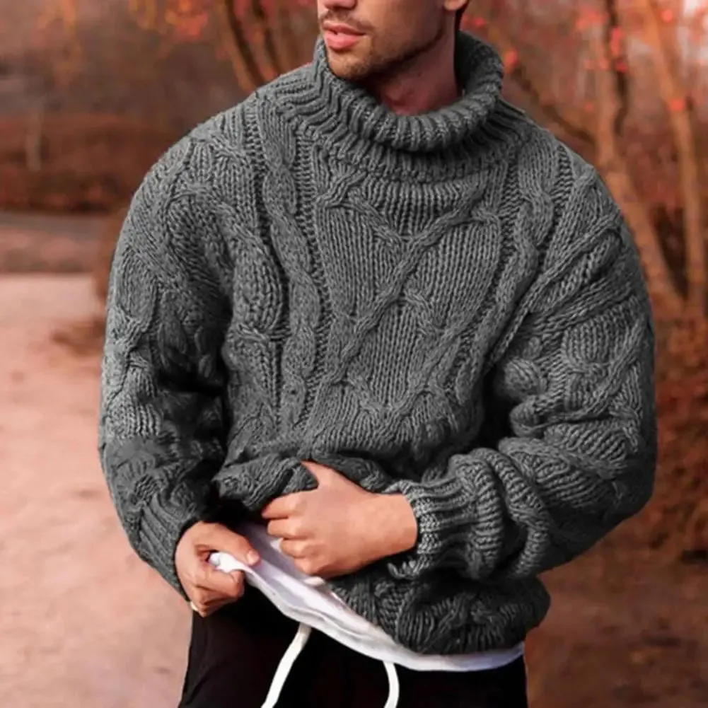 Men's Knitted Wool Turtleneck Sweatshirt | Ideal for Autumn/Winter