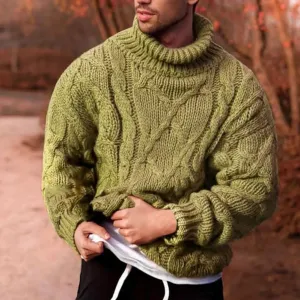 Men's Knitted Wool Turtleneck Sweatshirt | Ideal for Autumn/Winter