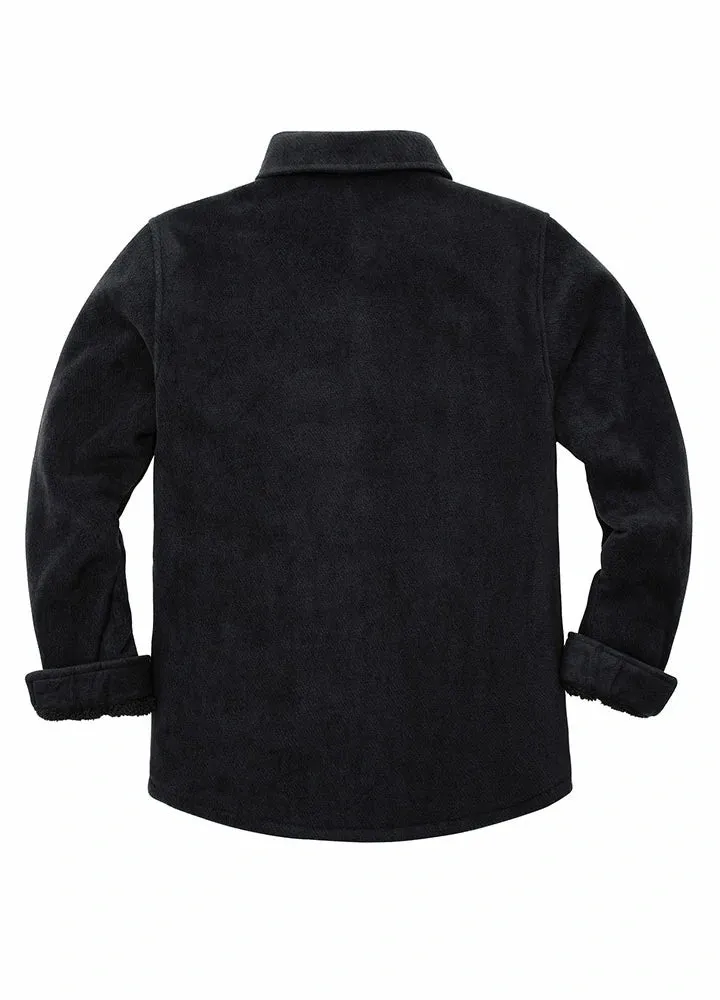 Men's Warm Sherpa Lined Fleece Shirt Jacket