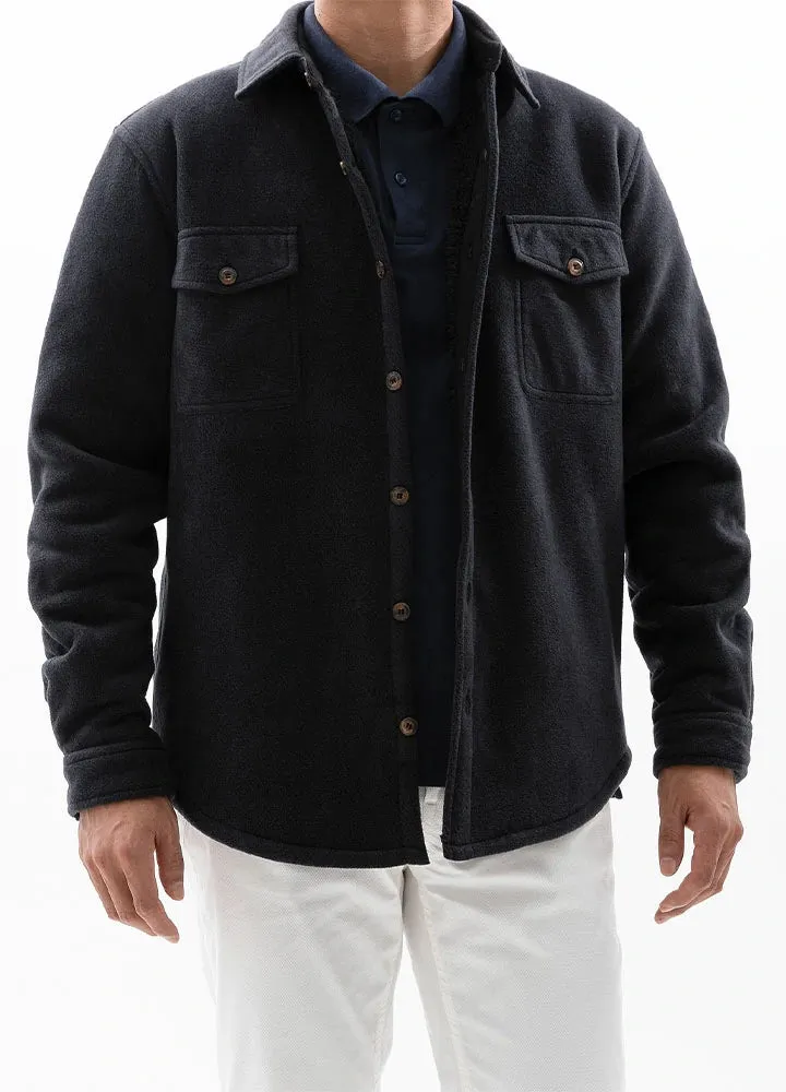 Men's Warm Sherpa Lined Fleece Shirt Jacket