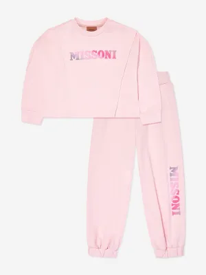 Missoni Girls Logo Tracksuit in Pink