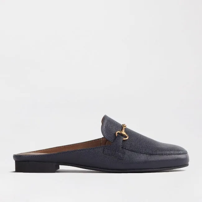 Mule with Gold Trim in Navy - 12450