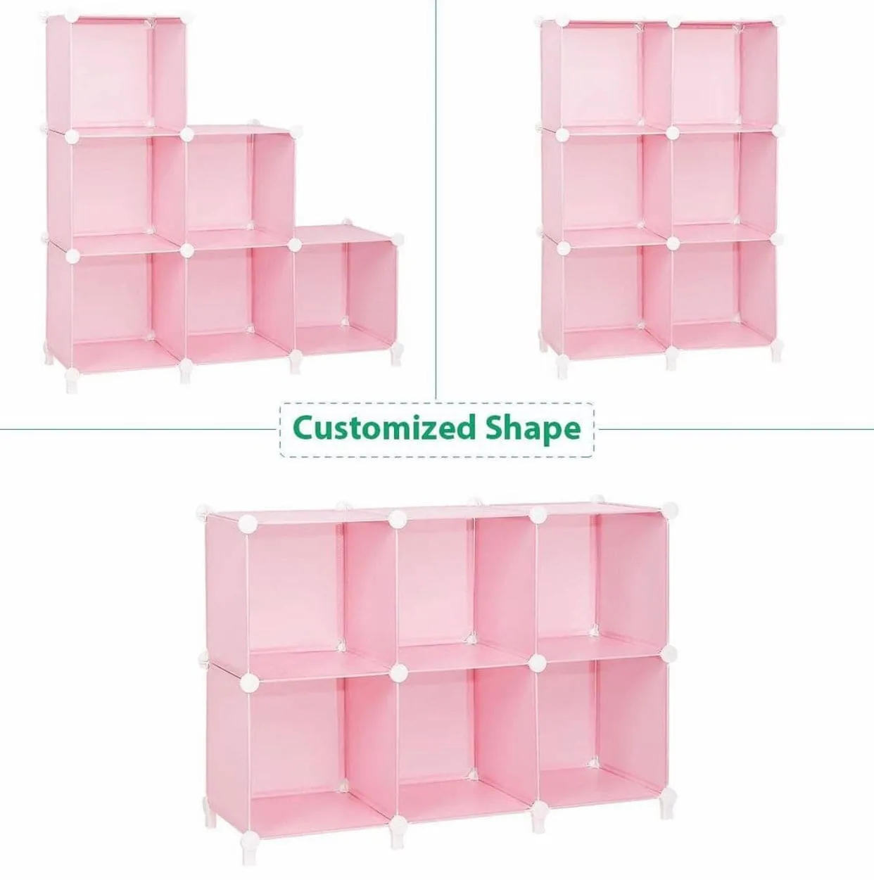 Multipurpose 6 Cubes Portable Wardrobe Cabinet, Clothes Storage Organizer Almirah, 6-Cubes Closet Organizer With Doors, Cute Baby Portable Closet Bedroom Almirah