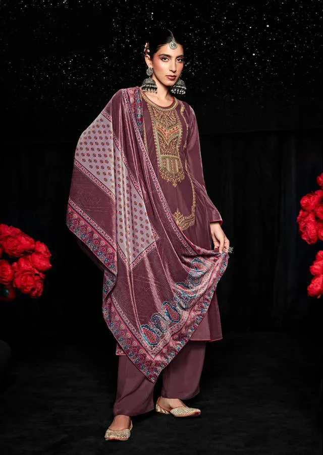 Mumtaz Arts Unstitched Winter Velvet Salwar Suits for Women