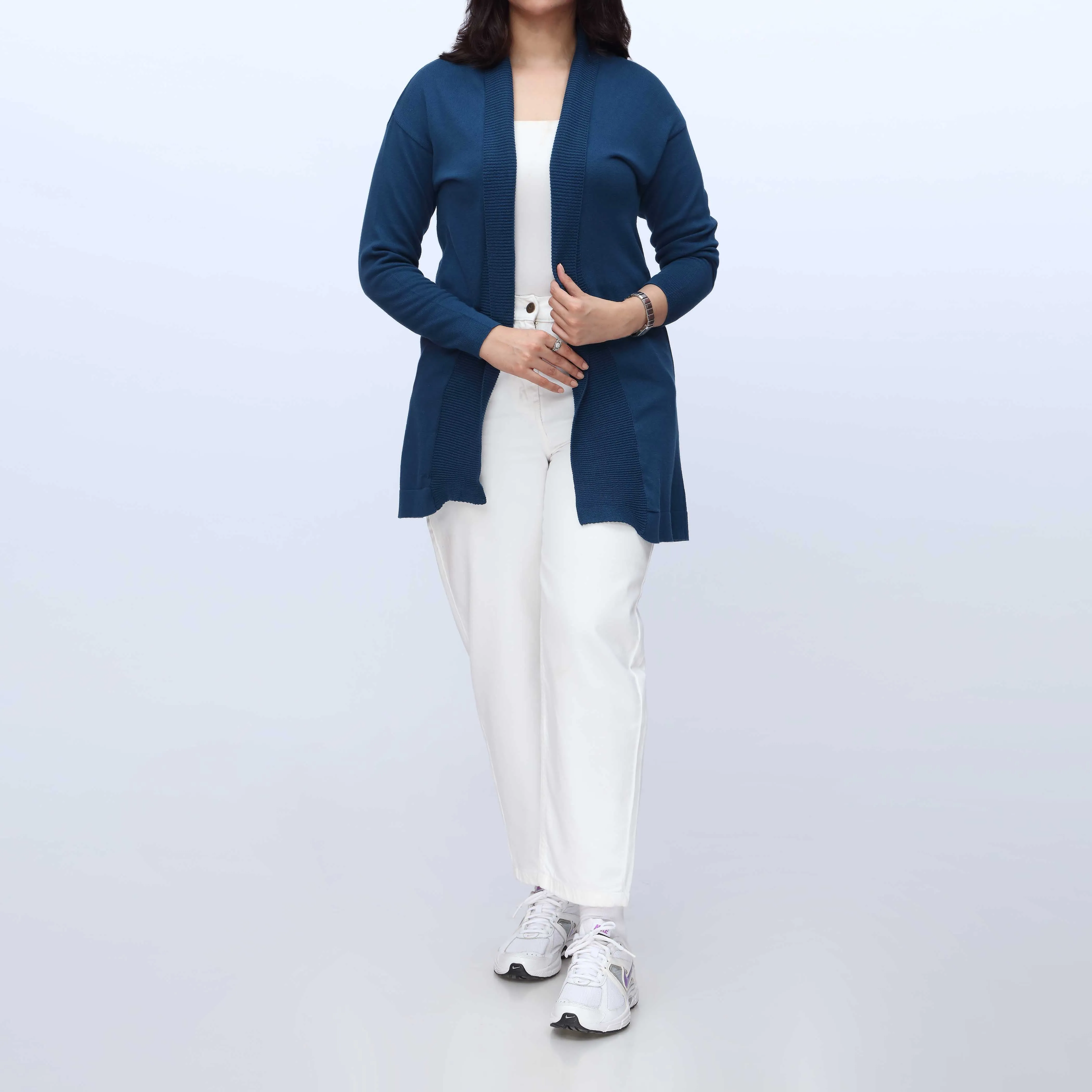 Navy Long Cardigan PW3907