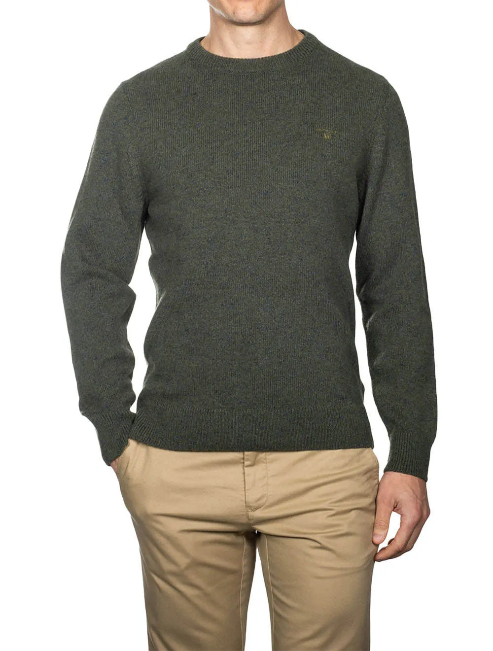 Neps Melange Crew Neck Sweater Army Green