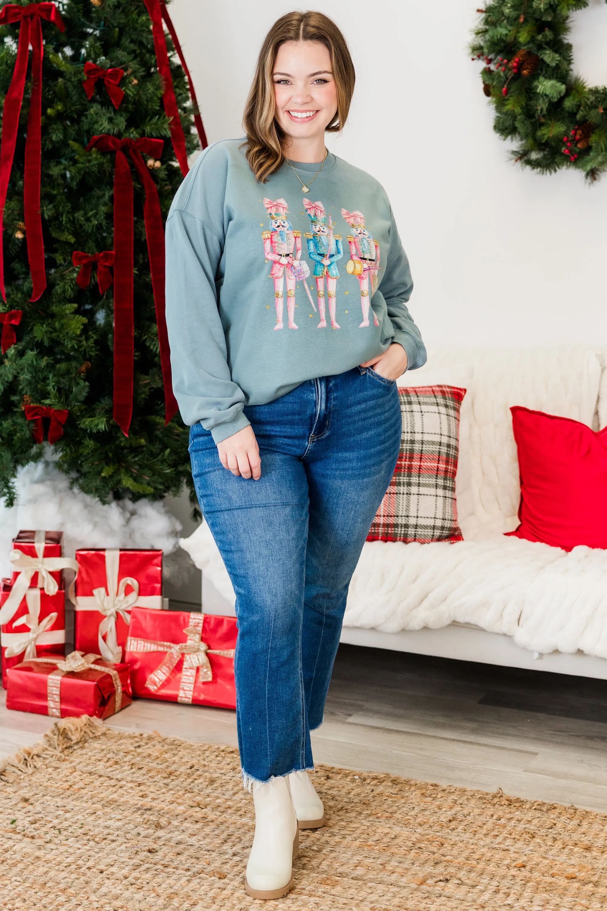 Nutcracker Christmas Pullover, Denim