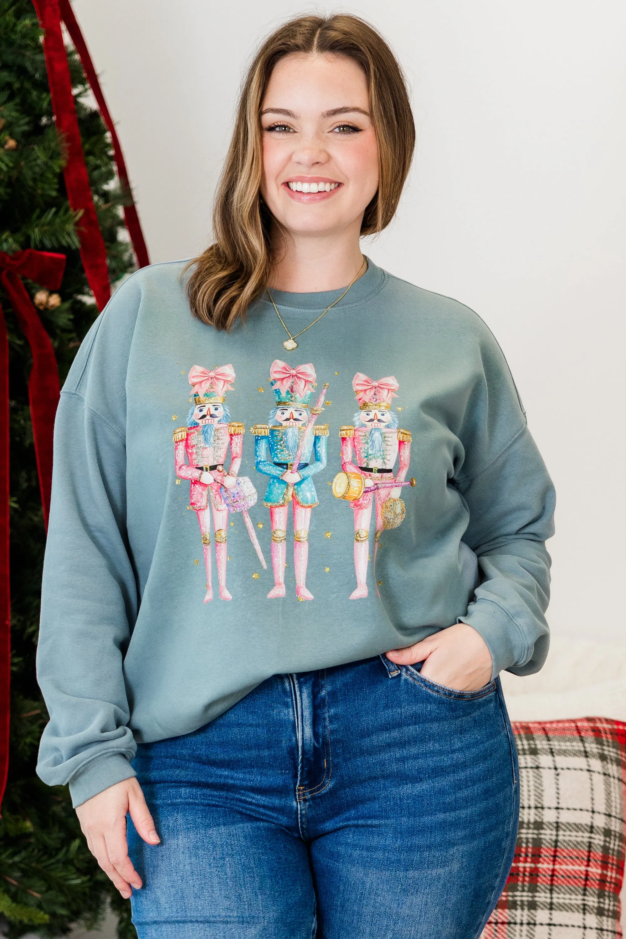 Nutcracker Christmas Pullover, Denim