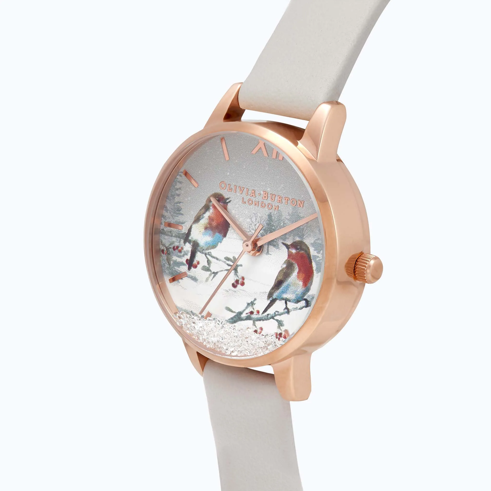 Olivia Burton Winter Wonderland Snowglobe Midi Dial Blush & Rose Gold Women's Watch - OB16WL94